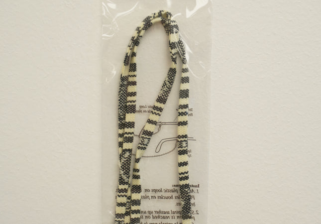 CORDON TISSU MOTIF BLANC/NOIR