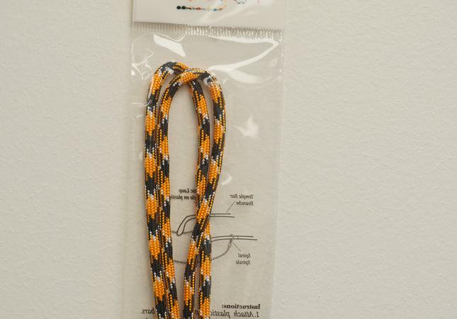 CORDON TISSU MOTIF ORANGE/NOIR