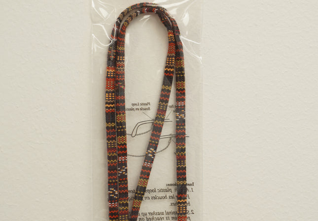 CORDON TISSU MOTIF ROUGE/MARRON