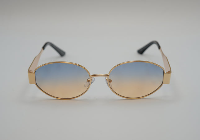 CV5107 DORE VERRE BLEU/JAUNE