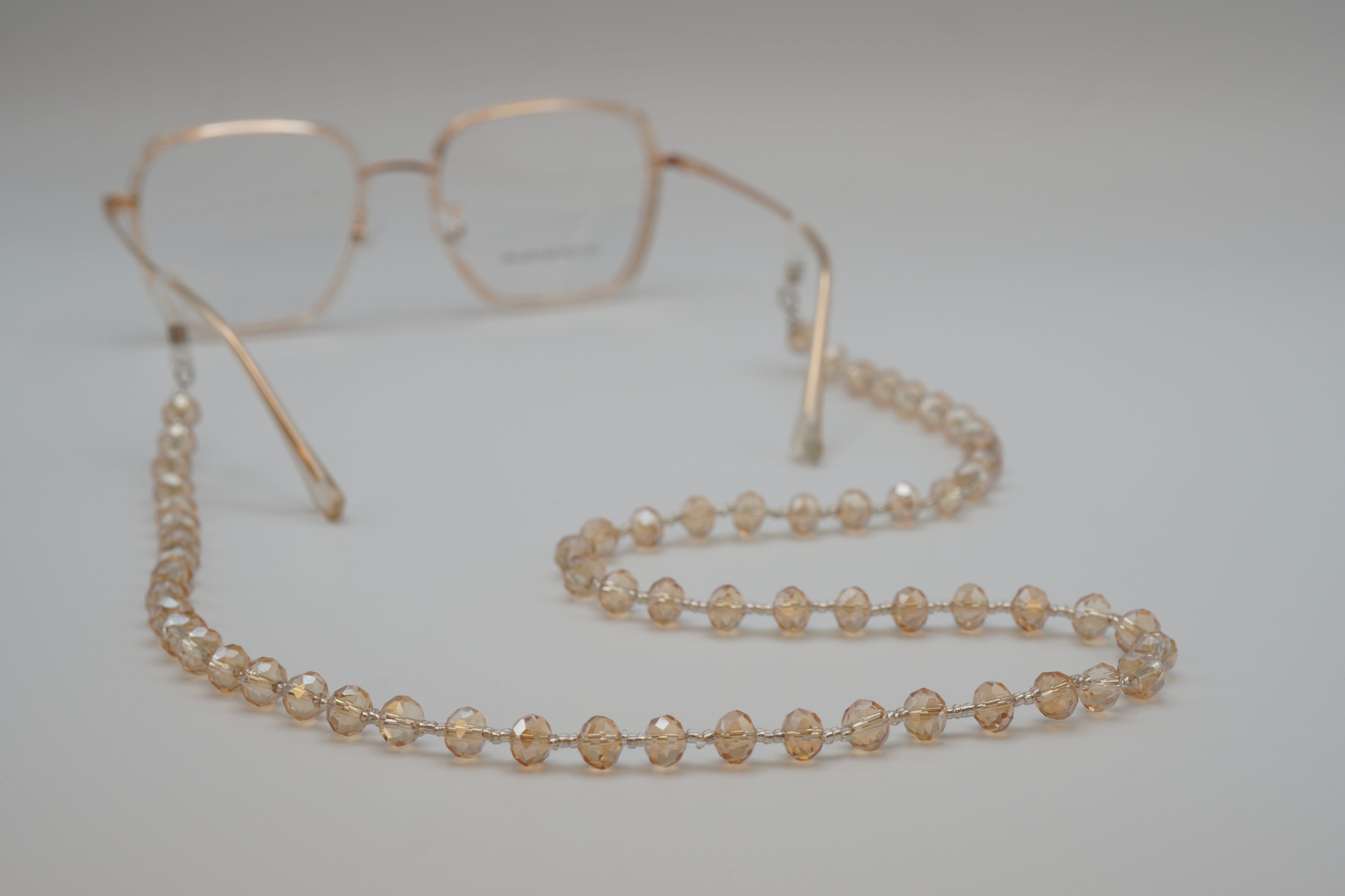 CORDON PERLES TRANSLUCIDES ORANGES